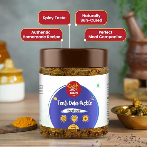 Image of Chakh Kar Dekho Tenti Dela Pickle - 400 gm | Authentic Rajasthani Pickle | Earthy & Tangy Desert Flavour | Homemade Mustard Oil Achar