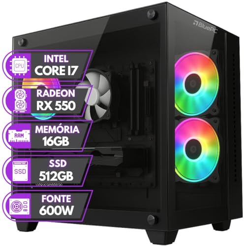 PC Gamer BluePC RUSH - Intel Core i7 16GB RAM Radeon RX 550 4GB SSD 512GB - PGBP-RUS1018