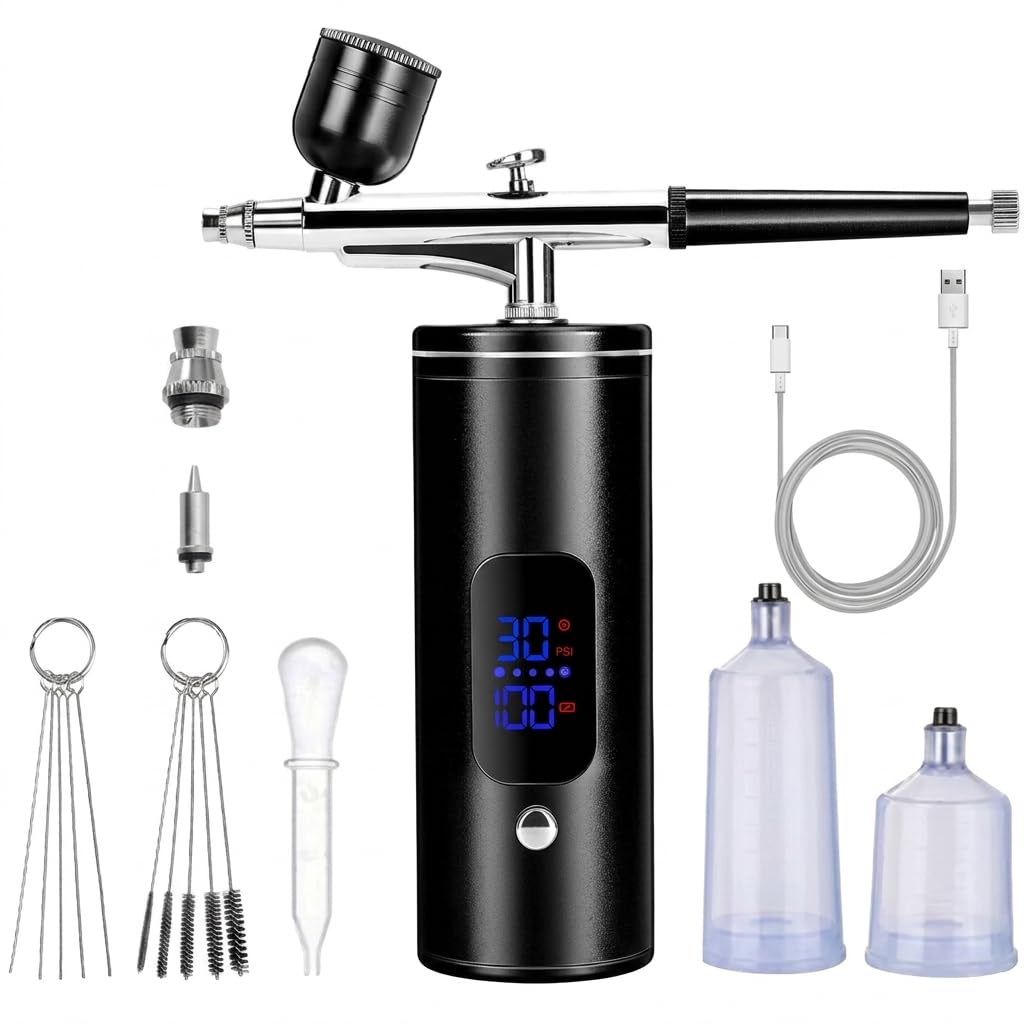 Airbrush Kit with Compressor, Portable Rechargeable Cordless