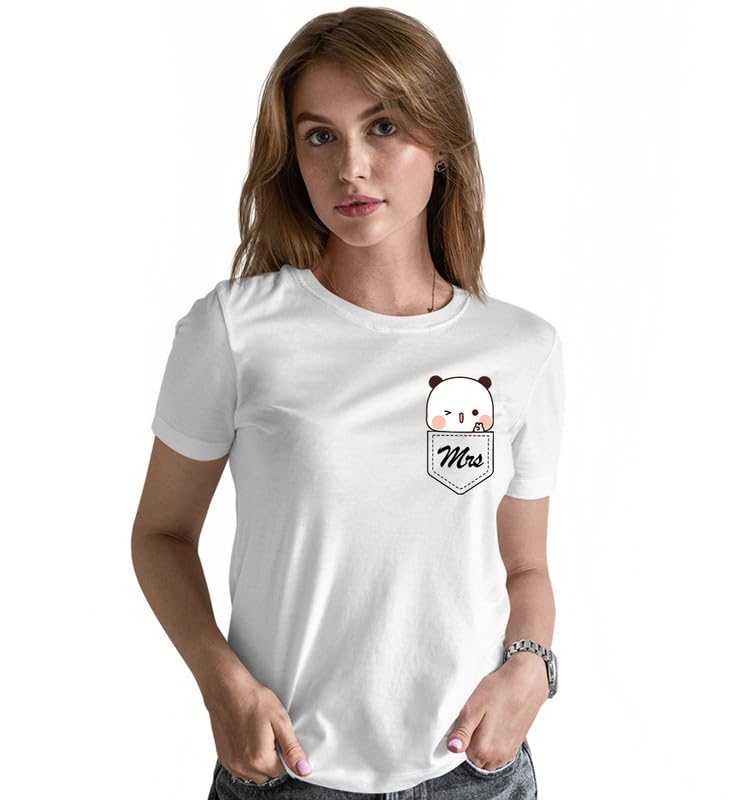 Image of INDISSH Couple Love Printed 100% Cotton Tshirt for Men and Women - CP-MRMRS