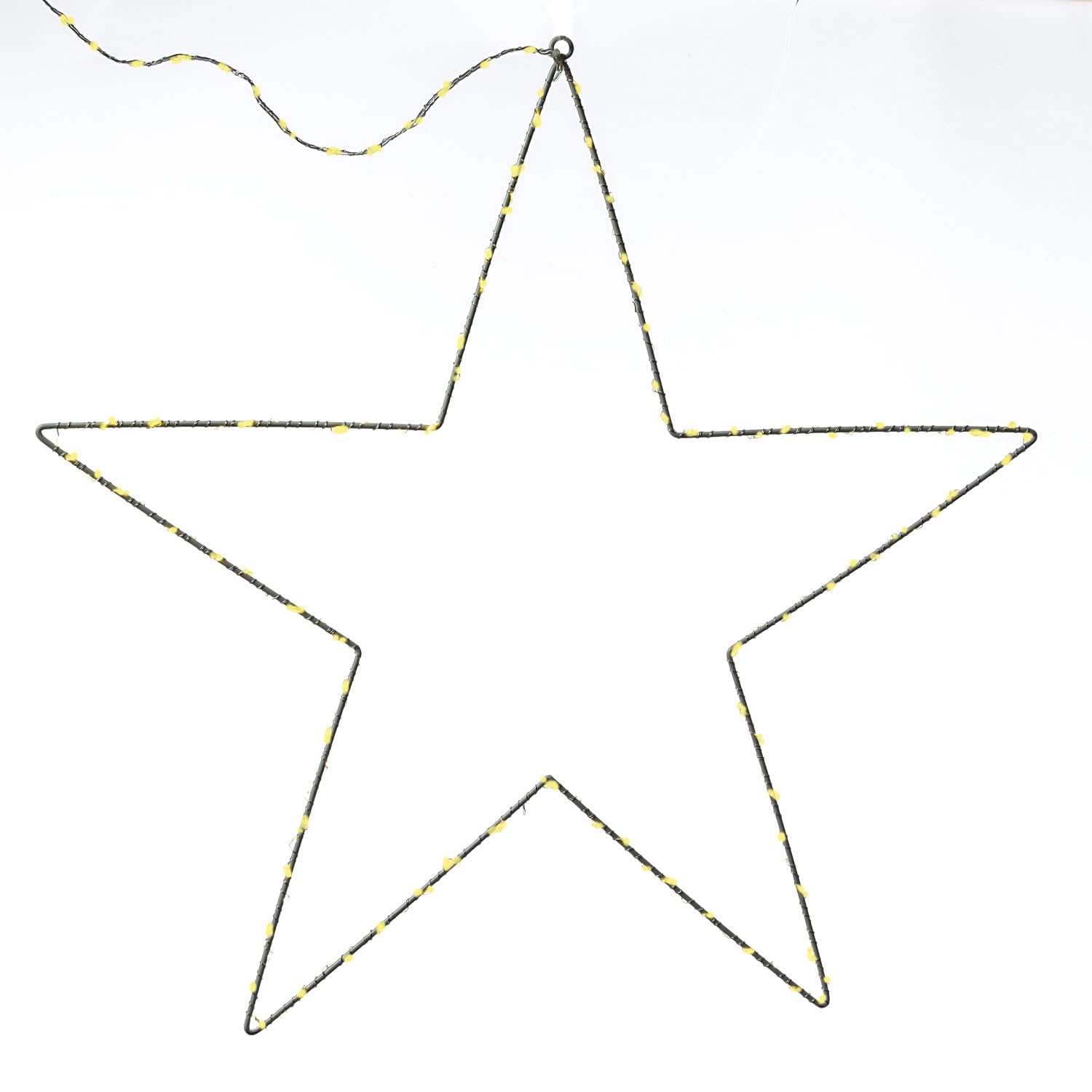 MARELIDA LED Stern Leuchtstern Metallstern Weihnachtsstern für Innen/Außen (60cm 180 LED)
