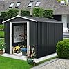 8X10 ft Outdoor Metal Storage Shed with Floor Floor Lockable Galvanized Steel Tool Shed with Sliding Door and Air Vent Waterproof Garden Storage House for Backyard Patio