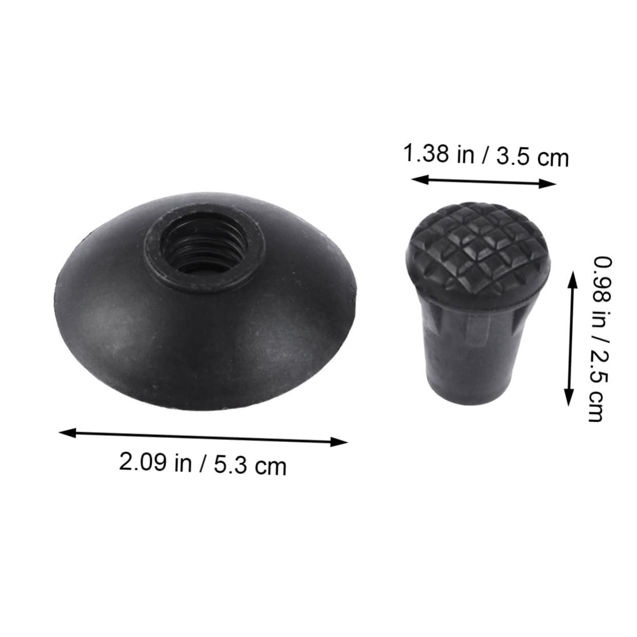 KICHOUSE Heavy Duty Rubber Tips for Trekking Poles Durable Replacement Feet End Covers for Hiking Poles and Walking Sticks Includes Tips