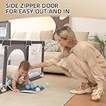 Baby Playpen, Indoor Safety Play Area for Infants and Toddlers (Grey, 73"x71") - Image 4