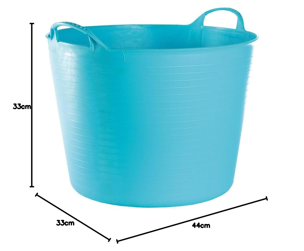 Container Bucket Basket Flexible Flexi Multifunctional, Ecurie, Jardin, Garage, Alimentation Animale, Stockage, Transport, Arrosage, Lavage, Résistance 120 kg, 44x33x35cm 42L Turquoise