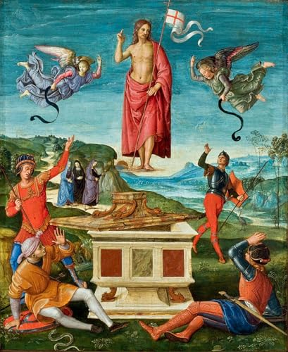 Pintura mural Auferstehung Christi di Raffaello Sanzio poster 60x90cm para decoracion de pared