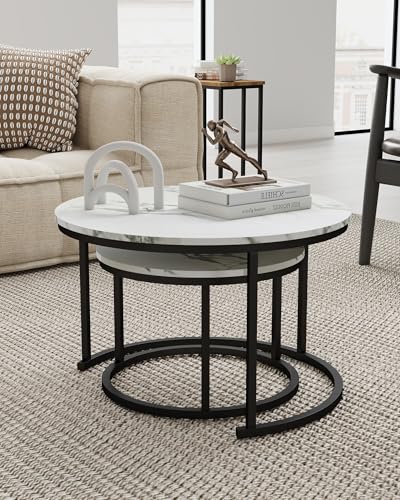 Tables Basses Gigognes Rondes Effet Marbre Amveya