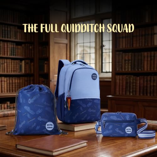 Image of Harry Potter x American Tourister Quidditch Drawstring Bag | 10L Spacious String Sack | Everyday Bag for Girls and Boys | Inside Pocket | Dark Denim | 1 Year Global Warranty