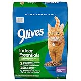 9Lives Indoor Essentials Dry Cat Food for Adult Cats with Chicken & Salmon Flavors, 12 lb. Bag