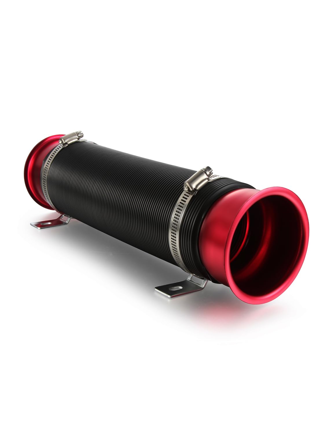 76mm Kaltluftschlauch Ansaugrohr Sportluftfilter Ansaugschlauch Schlauch Luftschlauch (Rot)