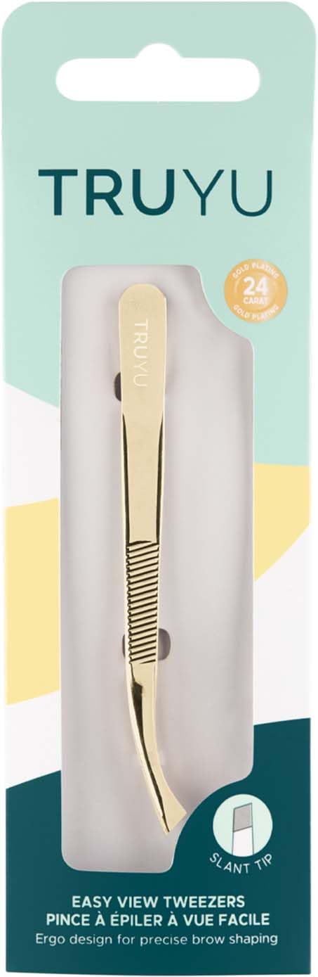 Truyu 24-Carat Gold-Plated Stainless Steel Slant Tip Tweezer