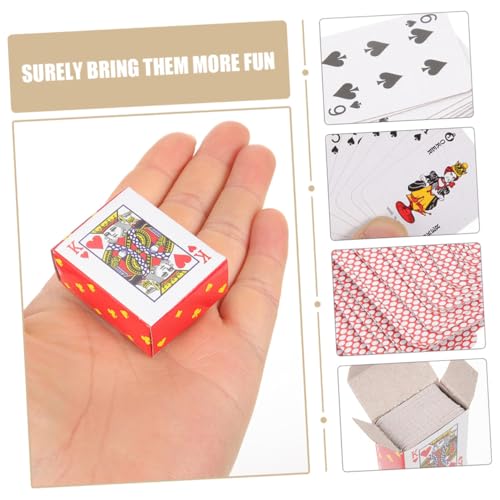 CLISPEED 24 Sätze Miniatur Spielkarten Pack Kleine Spielkarten Lustige Reise Pokerkarten Kompakt für Party Favors Erwachsene und Unterwegs Geeignet Kleine Spiele Geschenkideen – Bild 8