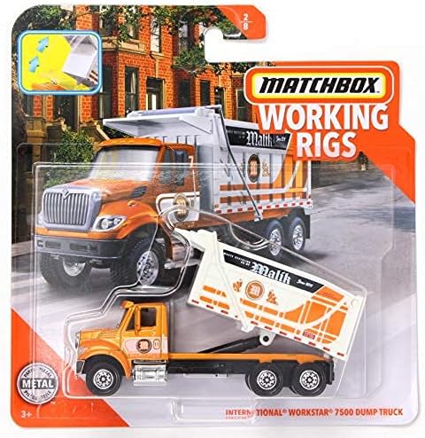 Matchbox Working Rigs International Workstar 7500 Dump Truck, [Orange] Malik
