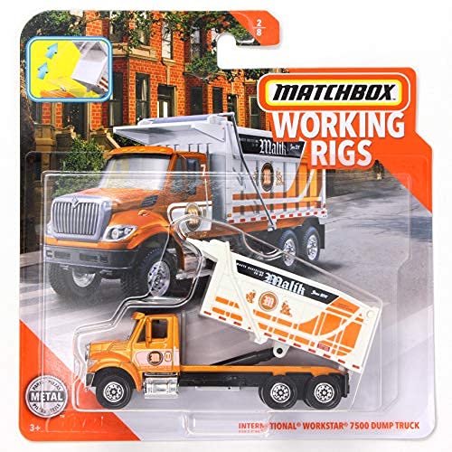 Matchbox Working Rigs International Workstar 7500 Dump Truck, [Orange] Malik