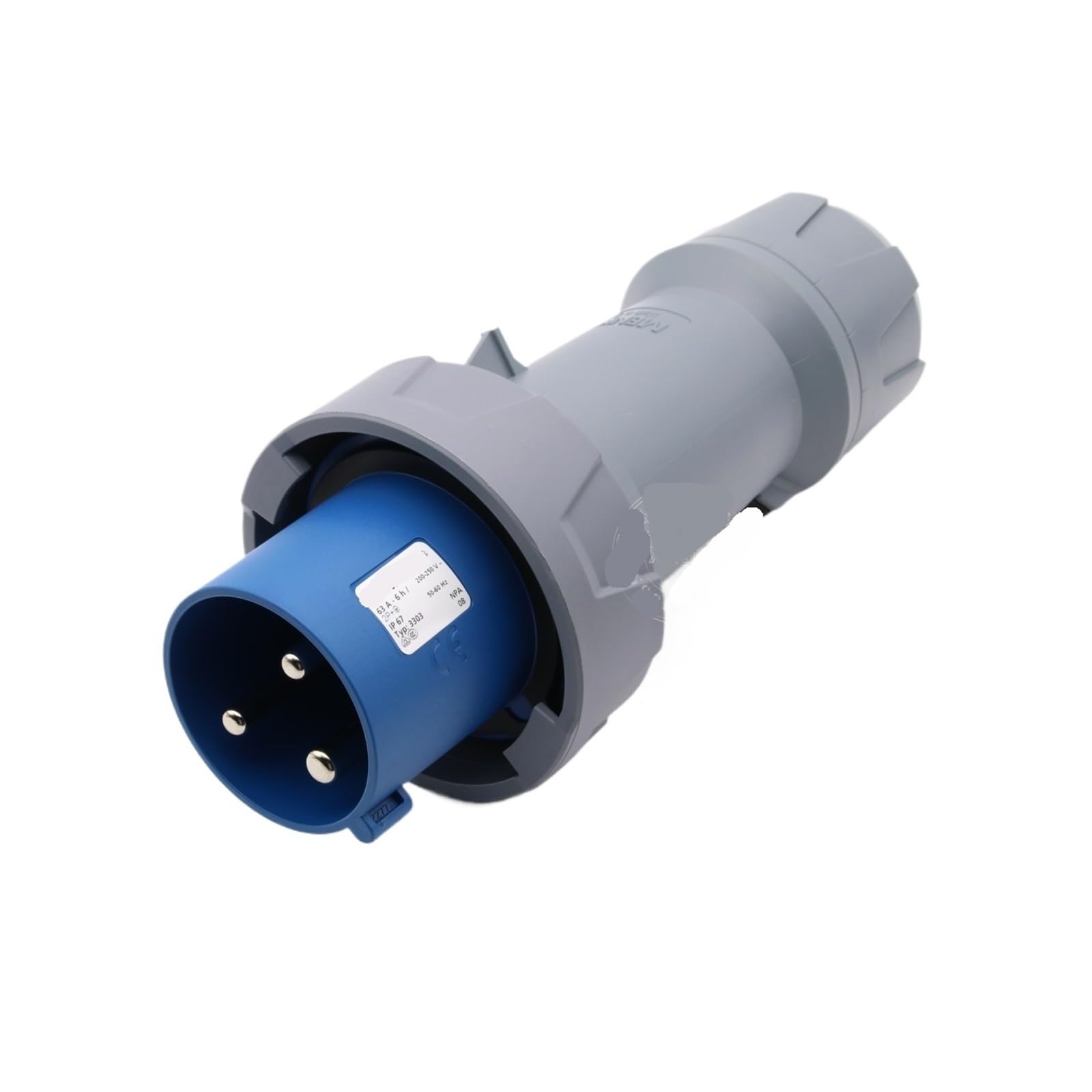 Enchufe Industrial Tipo 3303 IP67 de 3 polos y 63A para conexiones de 230V