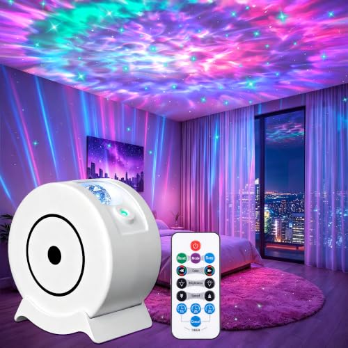 Galaxy Light Star Projector for Bedroom, 360° Night Light with Remote Timer