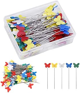 200Pcs Sewing Patchwork Pins Flat Button Head Pins, Multicolor Butterfly Shape Button Pins Sewing Pins Quilting Straight Pins DIY Projects Dressmaker Jewelry Decoration