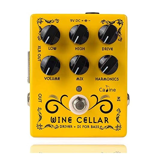 Caline Pedals Driver Guitar Effects Pedal Classic Tube Bass Guitar Amp Pedal Metal Ture Bybass Wine Cellar Yellow CP-60