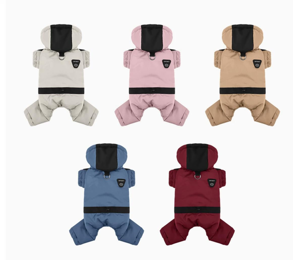 Combinaison de neige intégrale pour petit chien et veste d'hiver kaki rose