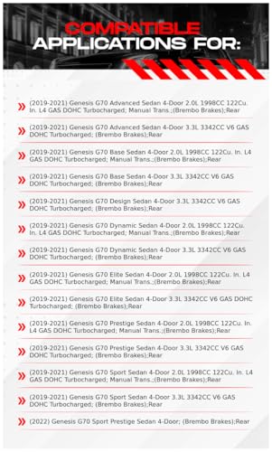 Image of R1 Concepts Rear Brake Kit Fits 2019-2022 Genesis G70 | Optimum Oep Pads, Drilled Slotted eLINE Rotors| Hardware| 13.4 inch Rear