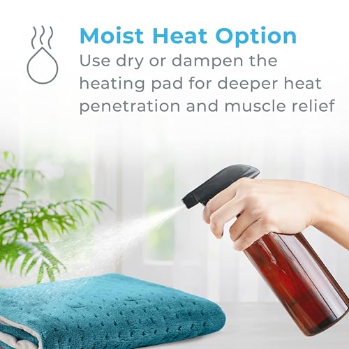 Image of Pure Enrichment PureRelief XL Heating Pad - 12 inch x 24 inch Electric Heating Pad for Back Pain & Cramps, 6 Heat Settings, Soft Machine Wash Fabric, Auto-Off & Moist Heat (Blue)