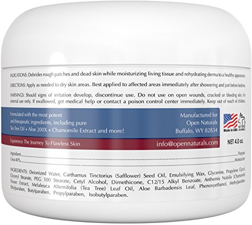 Open Naturals Urea 40% Foot Cream - 4 Oz - Premium Callus Remover - Moisturizes And Rehydrates Thick, Cracked, Rough, Dead And Dry Skin - Elbow And Feet #TOP3