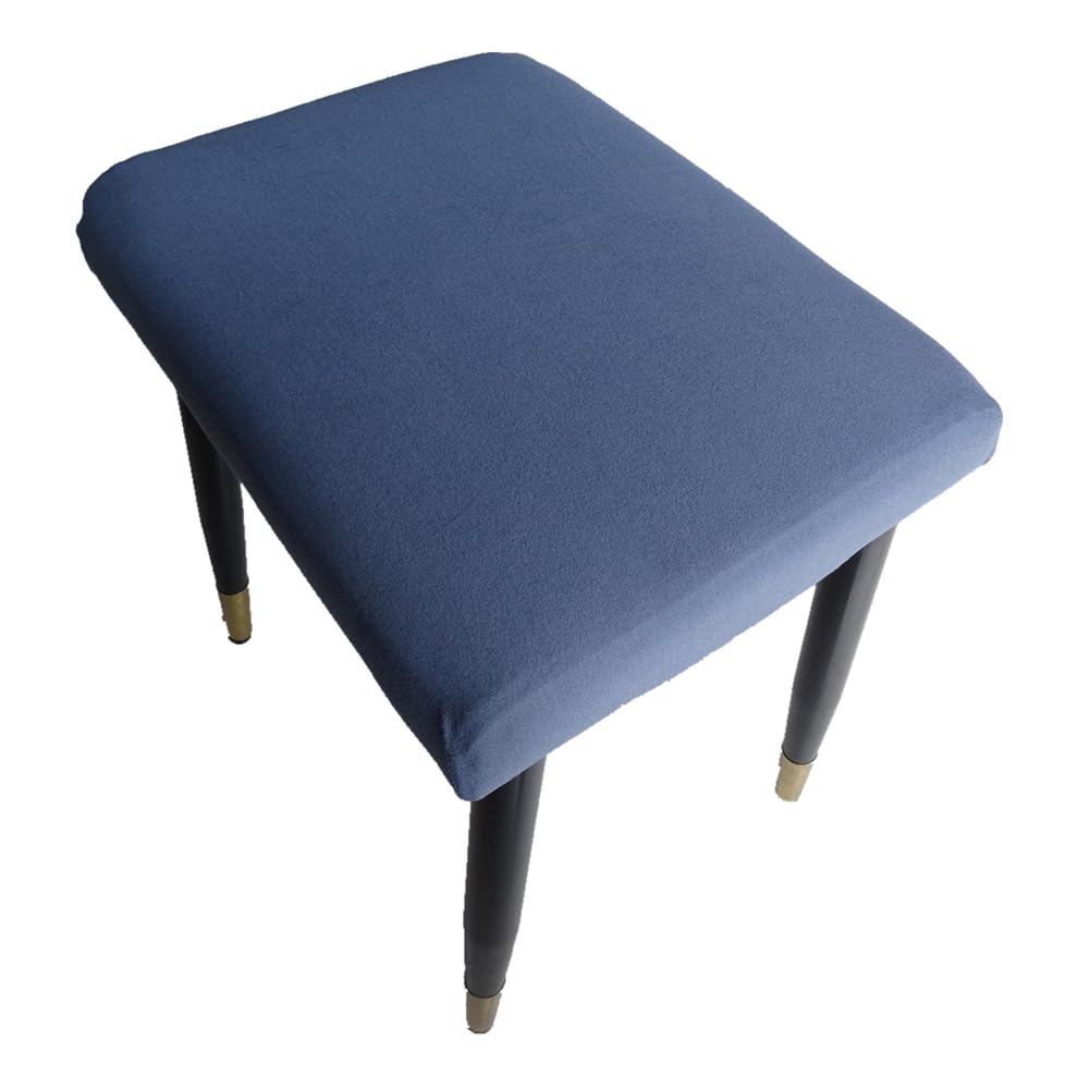 Vanity Stool Cover,Stretch Chair Seat Cover Repair the Worn Stool,Footstool Slipcover for Kitchen Wooden Metal Bench,W:25-33cm,L:30-40cm (Dark grey,1pcs-Length:30-40cm,Width:25-33cm)