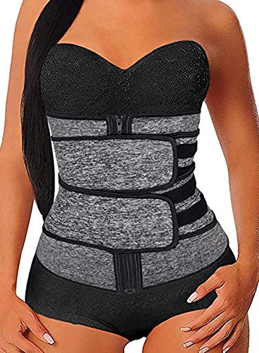 Women's Waist Trainer Corset (Grey, Small)
