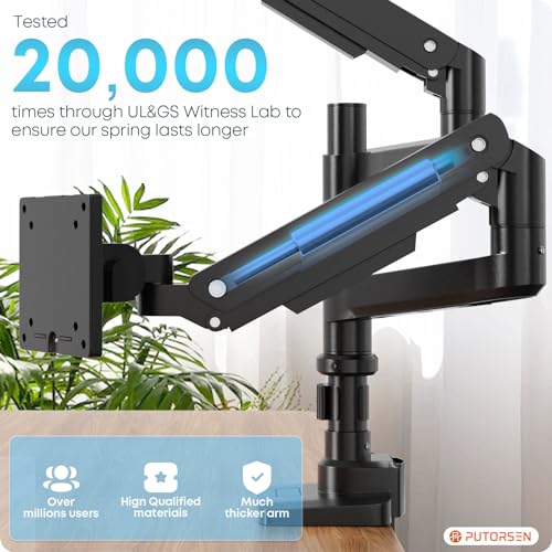 Putorsen PT69-C024P 17-49 Inch Premium Aluminum Heavy Duty Dual Monitor Arm thumb #3