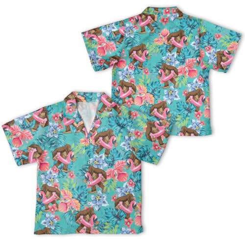 Boys Girls Llama Sloth Taco Galaxy Hawaii Shirt Funny Rainbow Casual Short Sleeve Button Down Shirt Kids Hawaiian Shirt2