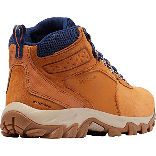 Columbia Men's Newton Ridge Plus II Suede Waterproof Hiking Shoe, Caramel/Blue Shadow, 11 Wide
