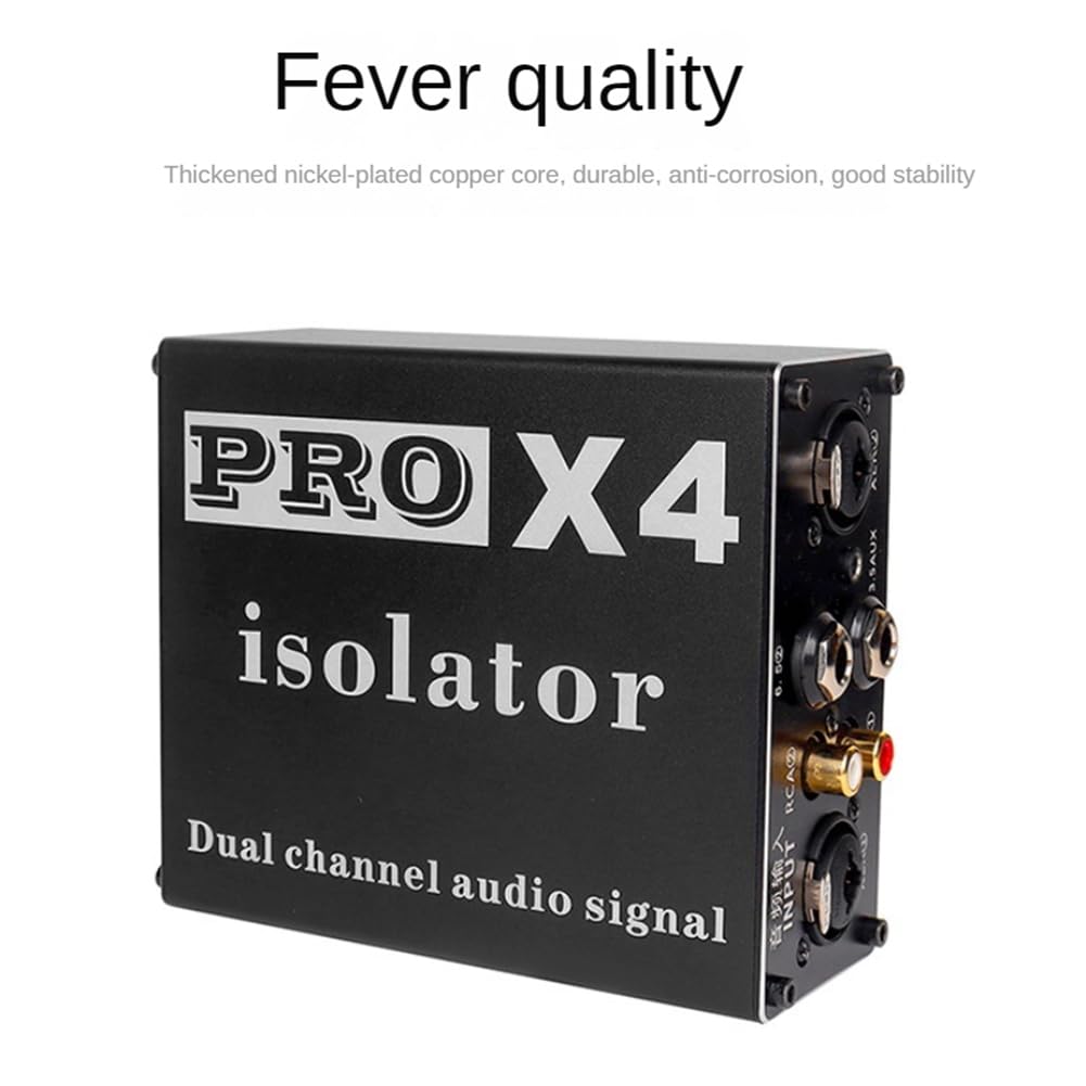 PRO X4 Isolatore Audio Multifunzionale 6,5 mm 3,5 mm XLR RCA Isolatore del Rumore Audio, Filtro Acustico per Corrente Filtro di Terra