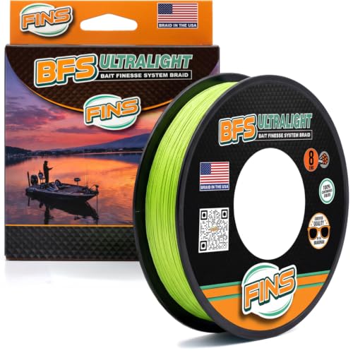 FINS BFS Ultralight Braided Fishing Line Thin 8 Strand Finesse Braid USA