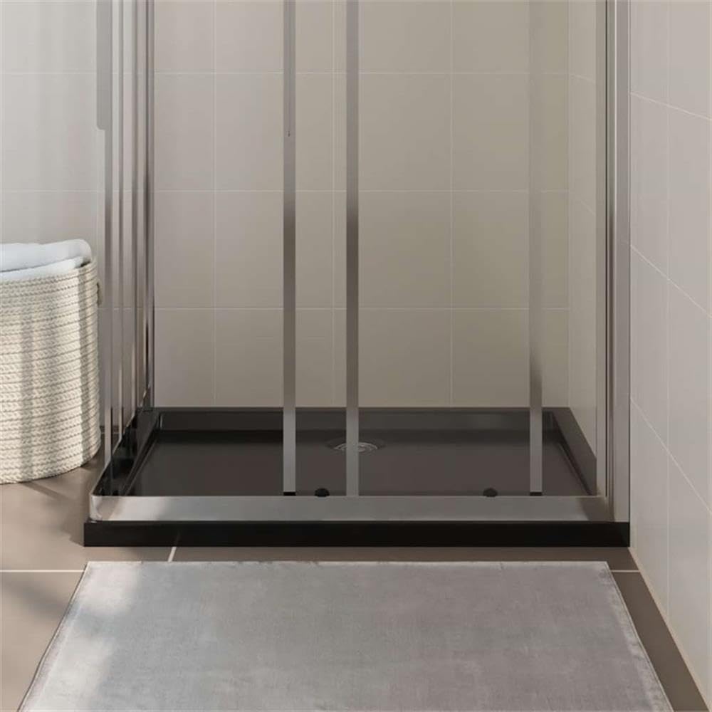 Pemberly Row Rectangular ABS Shower Base Tray, 27.6"x35.4", Black Finish, Fiberglass Reinforced, Low Threshold Design, A-Level Slip Resistance, Easy Installation, Bathroom Shower Pan