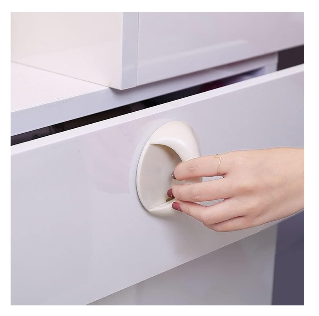 Self Adhesive Glass Pull Handle Stick-on Door Handle for Sliding Glass Cabinet Wardrobe Window Drawers Waterproof Non-Perforated Push Pull Knob for Kitchen Balcony & Bathroom 1 Pack-image-41