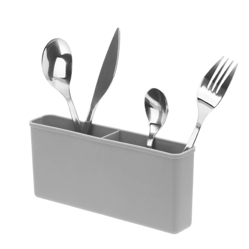 SANNO Plastic Utensil Silverware Storage Holder Caddy Fit Kitchen Sink Drying Rack Microfiber Dish Mat Dish Drying Mat