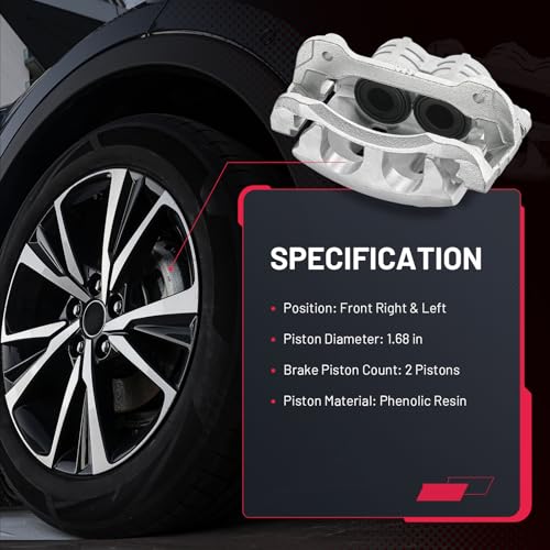 Image of BDFHYK 18-B4929A 18-B4928A Front Disc Brake Caliper Assembly Compatible with Ford Mustang 2005-2010 /2012-2014 4.6L V8 /3.7L V6, GAS 2pcs