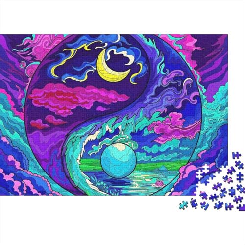 Rompecabezas Yin-Yang decorativo de 1000 piezas, elegante juego de precisión de 38x26 cm