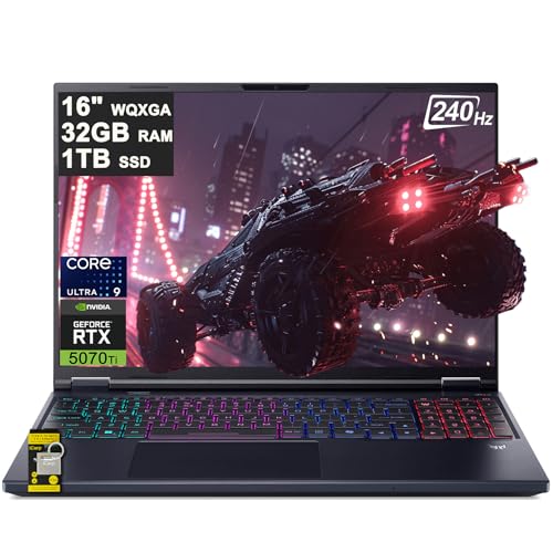 Image of acer Predator Helios Neo 16 AI Gaming Laptop 16 inch 2560x1600 IPS 240Hz (100% DCI-P3 500nits) Intel 24-core Ultra 9 275HX 32GB RAM 1TB SSD GeForce RTX 5070 Ti (Up to 992 AI Tops) Win11 ICP Hub