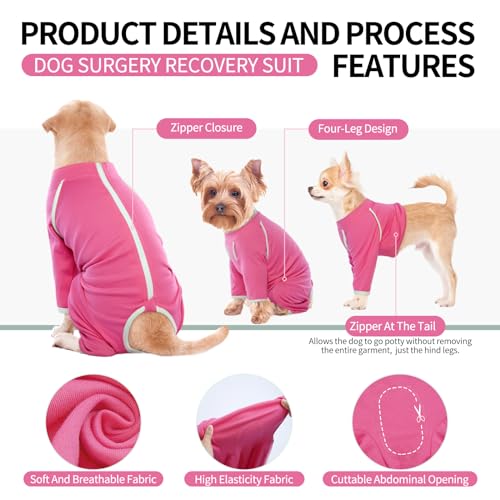 Hjyokuso Hunde-Genesungsanzug, langärmeliger Einteiler für Männer und Frauen, nach Operationen, Body für Haarausfall, Hautkrankheiten und Wundschutz, Alternative zu Kegeln