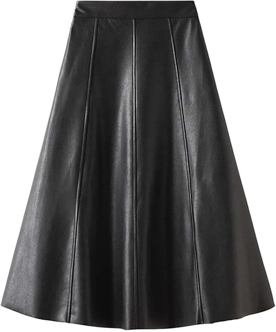 Women's Faux Leather Skirt High Waist Pleated Flare Midi Skirt Bodycon Wrap Midi Hip Skirts A Line Swing Skirts