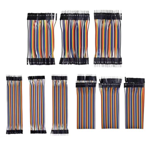 Make It Warehouse 120 cables Dupont de 40 pines macho a hembra, 40 pines macho a macho, 40 pines hembra a hembra, cables de puente para Pi Arduino UNO R3 MEGA proyectos (9 piezas de los 3 tamaños de