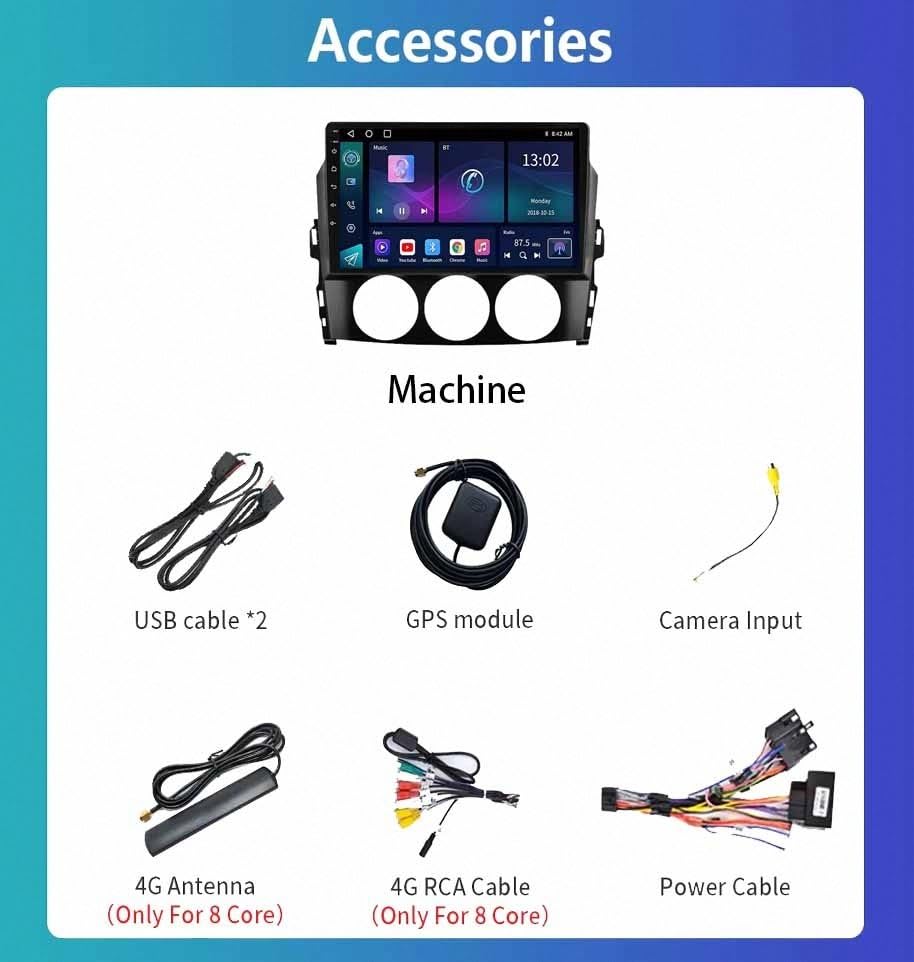 Navegación GPS 2 DIN Mazda MX5 pantalla con Android Auto inalámbrico 4 Nuclear 7