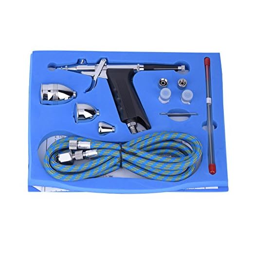 【 】Jarchii Airbrush, 3 Cups Multi-Purpose Gravity Spray Gun Trigger Airbrush Set for DIY Art Painting Leather Repair Advertising T-Shirt Beauty Nail Cosmetic Makeup