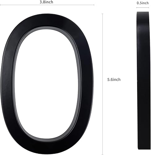 Miniatura 3 de Deamos - Números de casa modernos de 6 pulgadas, número de casa flotante de aleación de zinc para casa con acabado mate, montaje flotante negro o