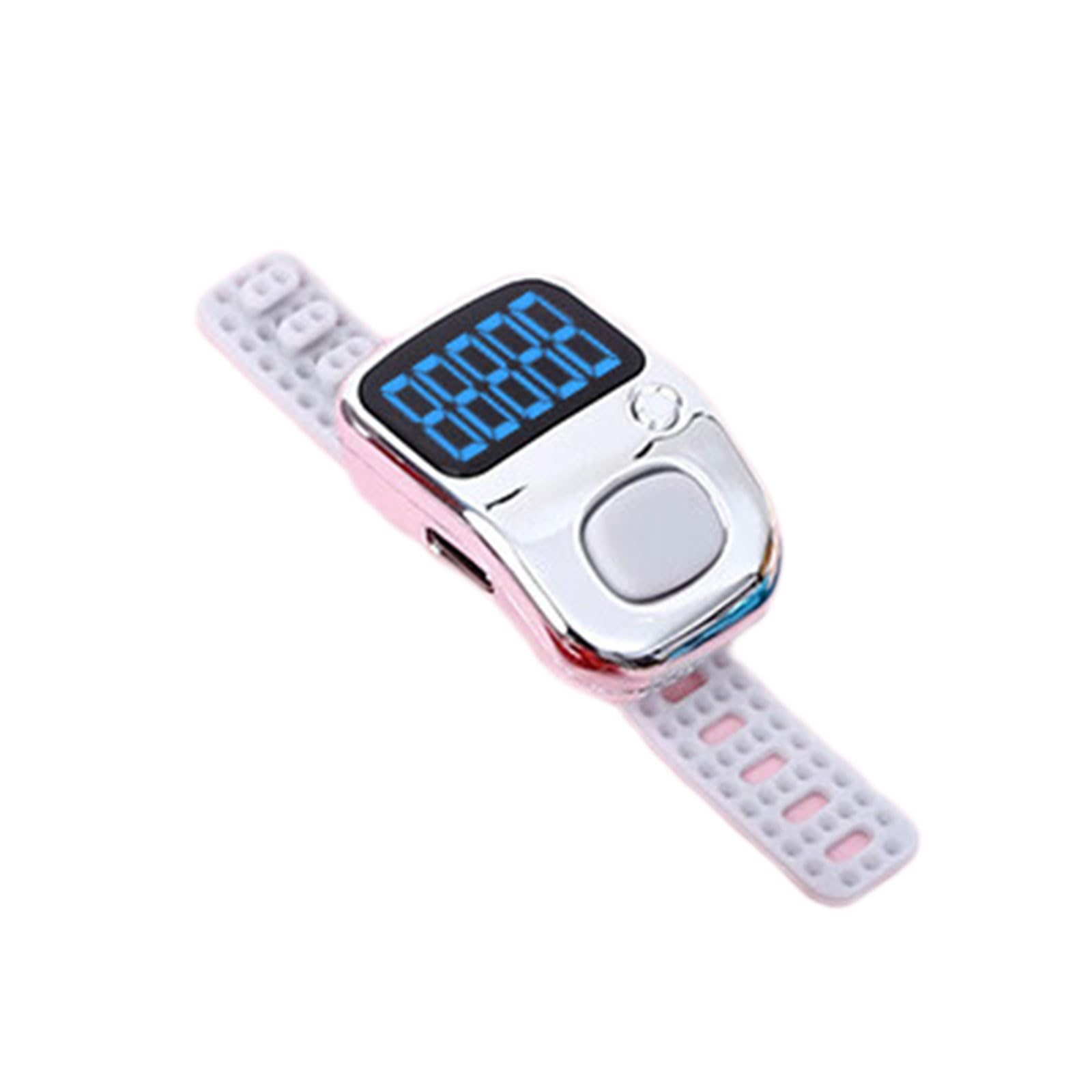 Piexangh Silver Led Display Rechargeable Clickers Timer Silicone Strap Portable For Industrial Use Counter