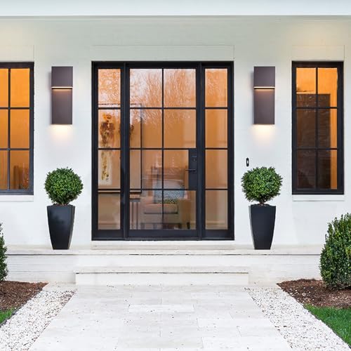 Image of Tarentlight Outdoor Wall Lights Modern Exterior Lighting Fixtures, 3000K Integrated LED, Wall Sconce Lighting 2 Packs, Bronze Outside Wall Mount Lights for House Front Door Porch Garage Patio