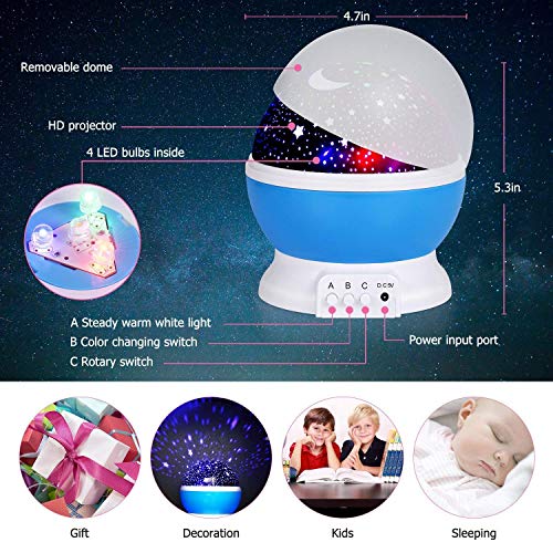 Image of Desidiya Star Master Projector Night Light - Mother's Day LED Sky Projector Lamp with USB Cable - Colorful Rotating Galaxy Light for Bedroom, and Home Decor (Assorted Color)