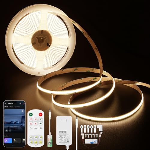 Image of COB LED Strip Lights 4000K Natural White DC24V with Remote Control