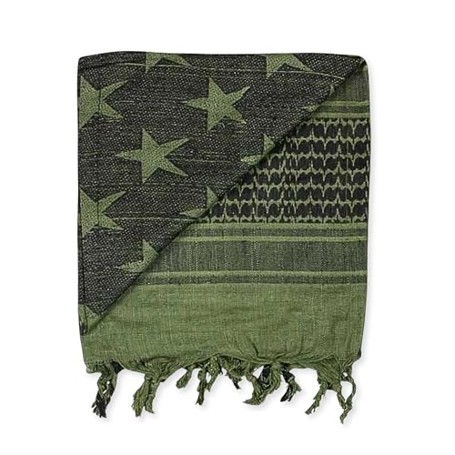 Image of M MCGUIRE GEAR Shemagh Tactical Scarf, Middle Eastern Desert Hood, Bandana, Keffiyeh, Military Style, 100% Cotton, 42 inch x 42 inch